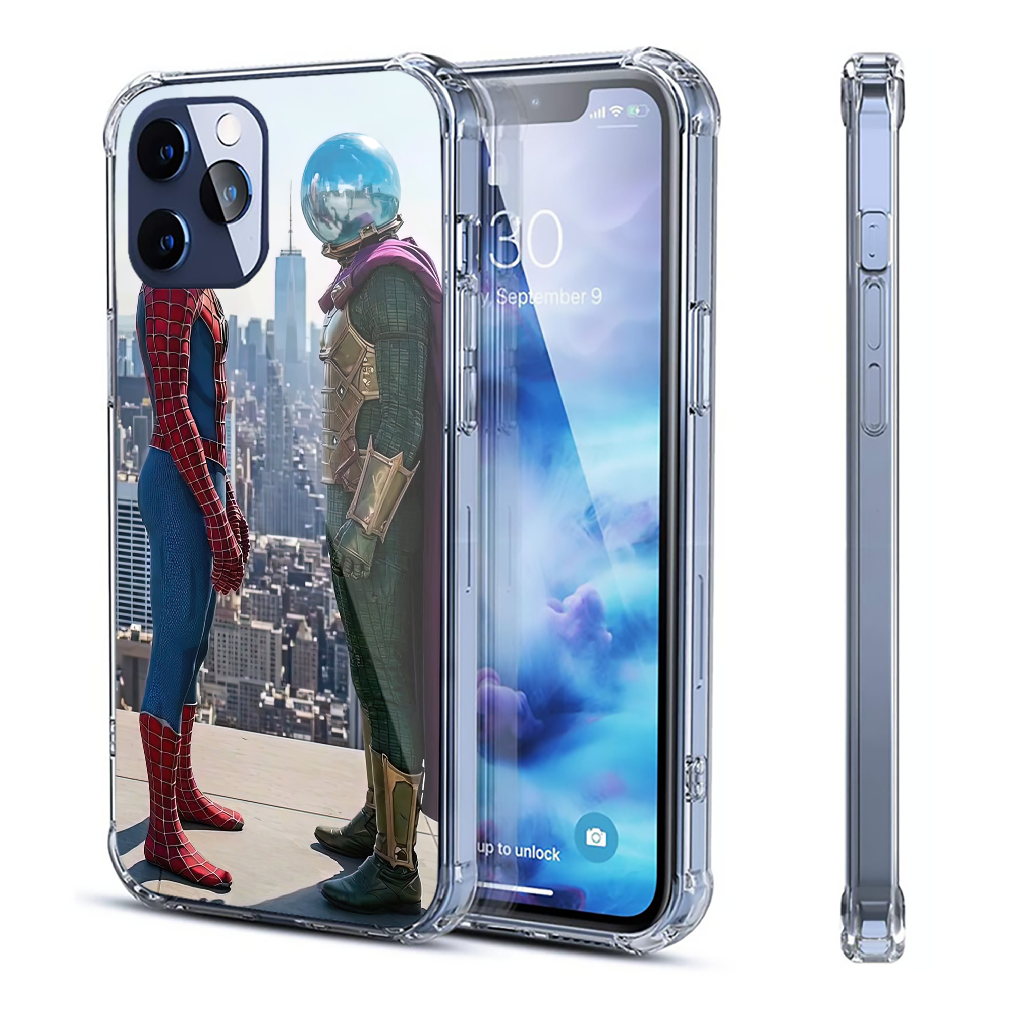 （画像用） Spider Man スパイダーマン 【iPhone 12シリーズ対応】透明スマホケース（クリアソフトケース）
